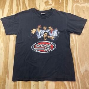 Vintage 1998 Backstreet Boys Lineup Graphic T-Shirt – Black – Men’s M